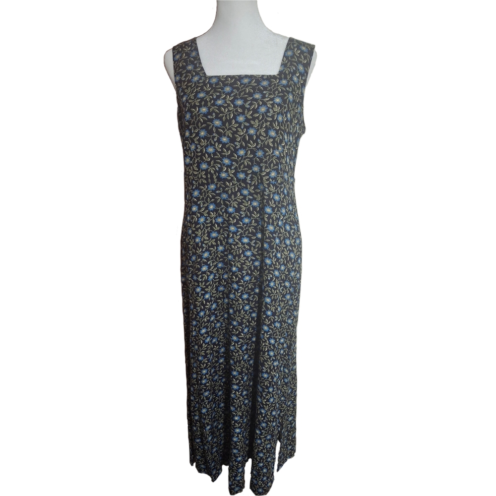 Rabbit Rabbit Rabbit Floral Maxi Dress - Blue and Black